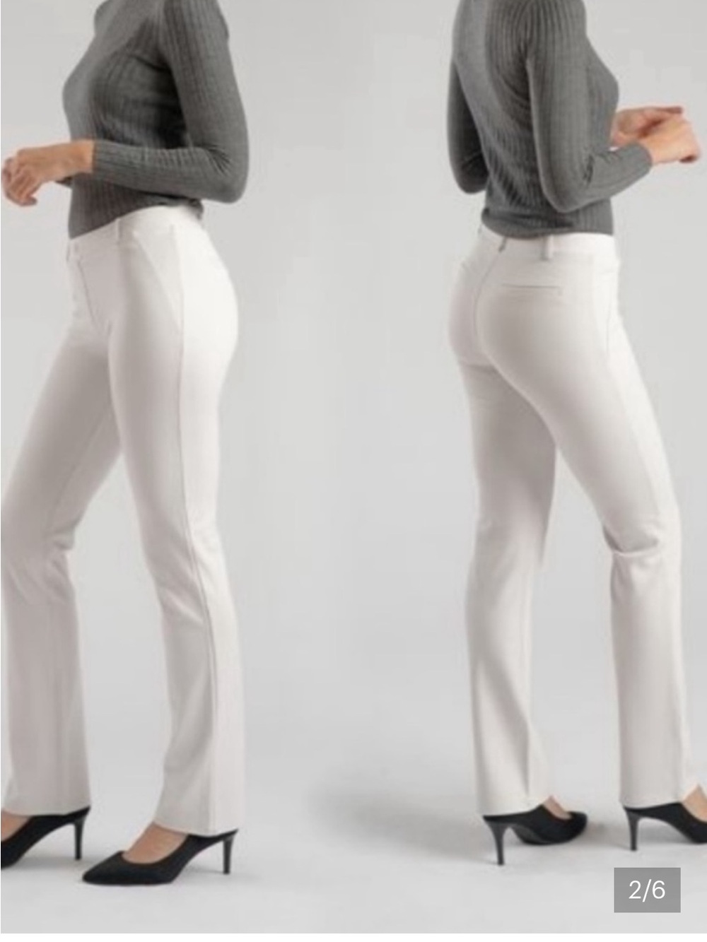 Betabrand DPYP Long/ Tall Classic White Women's Stretch Pants